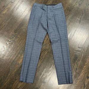Bonobos Pants Men's 35x34 Blue Plaid Marzotto Wool Dress Trousers Business